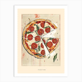 Pizza Time Art Deco Poster Art Print