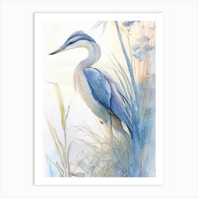 Blue Heron Aerial View Gouache 2 Art Print