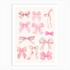 Pink Bows Coquette Art Print Art Print