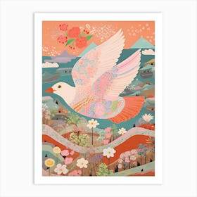 Maximalist Bird Painting Pigeon 2 Art Print