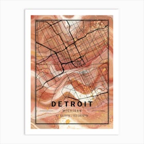 Detroit Map Art Print