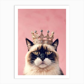 Cat In A Crown  Art Print