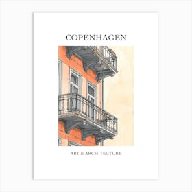 Copenhagen Travel And Architecture Poster 2 Art Print