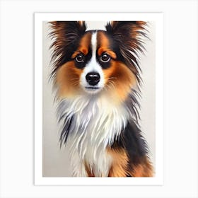 Papillon 2 Watercolour Dog Art Print