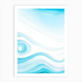 Blue Ocean Wave Watercolor Vertical Composition 126 Art Print