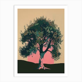 Olive Tree Colourful Illustration 2 Art Print