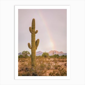 Saguaro Cactus Rainbow Art Print