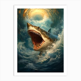 Shark In The Sea Art Print