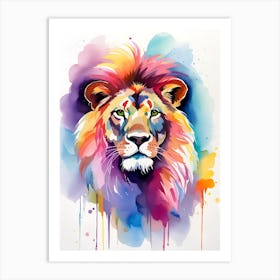 Lion Watercolor Painting 2 Art Print