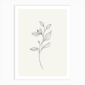 Simple Drawing Of A Leaf Art Print