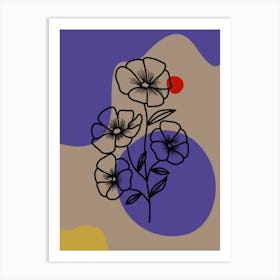 Flowers With A Red Dot Art Print