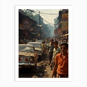 Street Scene In Kolkata Art Print