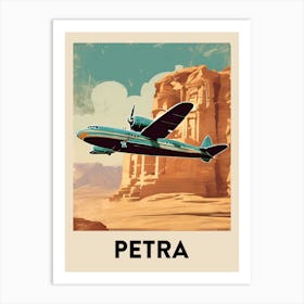 Petra Retro Travel Poster 1 Art Print