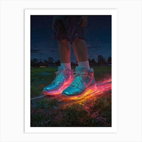 Glow In The Dark Sneakers 1 Art Print