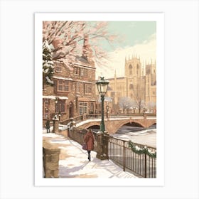 Vintage Winter Illustration Cambridge United Kingdom 2 Art Print