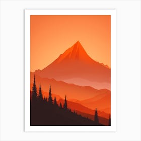 Misty Mountains Vertical Background In Orange Tone 9 Art Print