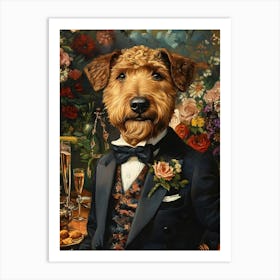 Classy Airedale At The Bar 8 Art Print