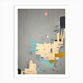 Pink Pop And Grey Painting Abstract Art Print