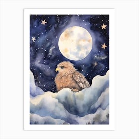 Baby Eagle Sleeping In The Clouds Art Print