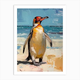 Galapagos Penguin Petermann Island Colour Block Painting 2 Art Print