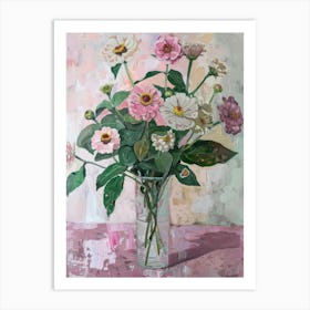 A World Of Flowers Zinnia 1 Painting Art Print