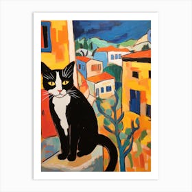 Painting Of A Cat In Agrigento Italy 1 Art Print