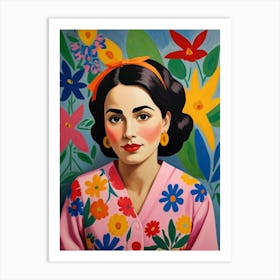 Woman With Flowers 12 Art Print