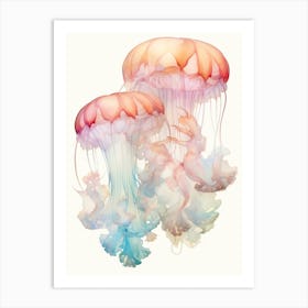 Upside Down Jellyfish Simple Drawing 7 Art Print