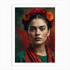 Mexican Girl With Flowers Art Print