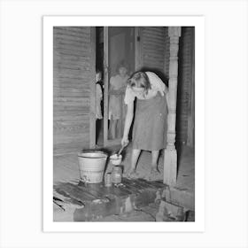 Daughter Of Tenant Farmer Near Muskogee, Oklahoma, Changing Water In Goldfish Bowl, Refer To General Art Print