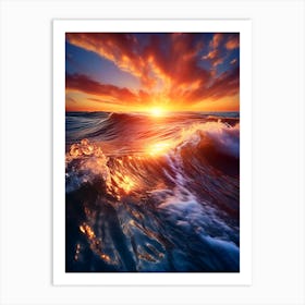 Sunset Over The Ocean Art Print