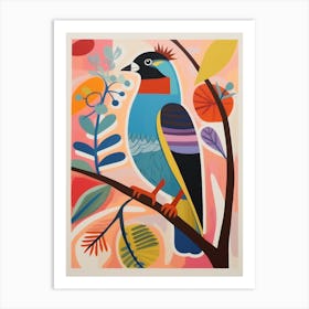 Colourful Scandi Bird Eurasian Sparrowhawk 1 Art Print