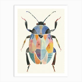 Colourful Insect Illustration June Bug 16 Art Print