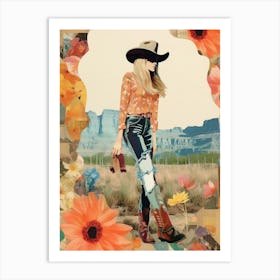 Collage Of Cowgirl Matisse Inspired 5 Art Print