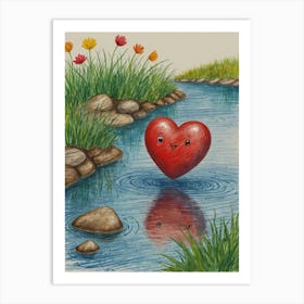 Heart In Water 1 Art Print