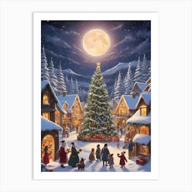 Christmas Village Design Art Print