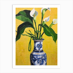 Flowers In A Vase Still Life Painting Calla Lily 3 Art Print