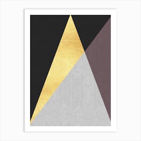 Golden geometric stroke 4 Art Print