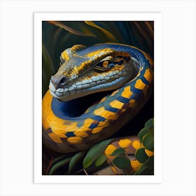 Crested Snake 1 Painting Art Print