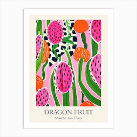Marche Aux Fruits Dragon Fruit Fruit Summer Illustration 1 Art Print