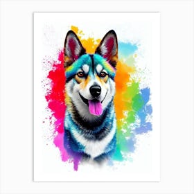 Swedish Vallhund Rainbow Oil Painting Dog Art Print