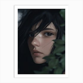 Girl With Black Hair 2 Art Print