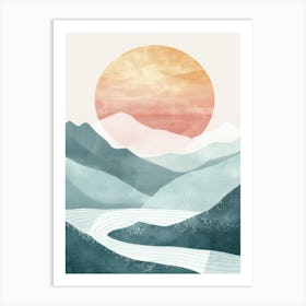 Sunset In The Mountains 19 Art Print