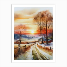 Winter Sunset 12 Art Print