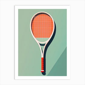 Tennis Racket On A Green Background Art Print