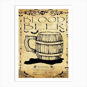 Blood Beer, Halloween Poster Art Print