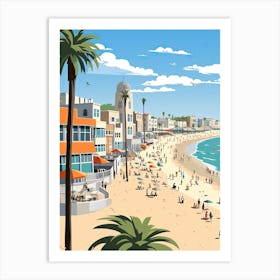 Venice Beach California, Usa, Graphic Illustration 1 Art Print