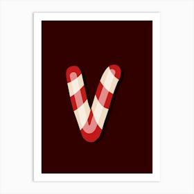 Candy Cane Christmas Letters Living Room Holiday Display 22 Art Print