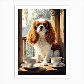 King Charles Dog Affiche