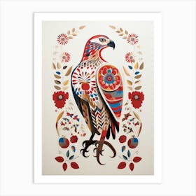 Scandinavian Bird Illustration Red Tailed Hawk 1 Art Print